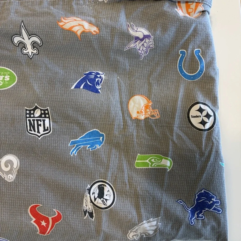 Pottery Barn Teen NFL Logos Flat Sheet Queen Size Football Redskins Raiders